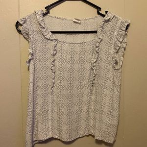 Blue and white girls XL top